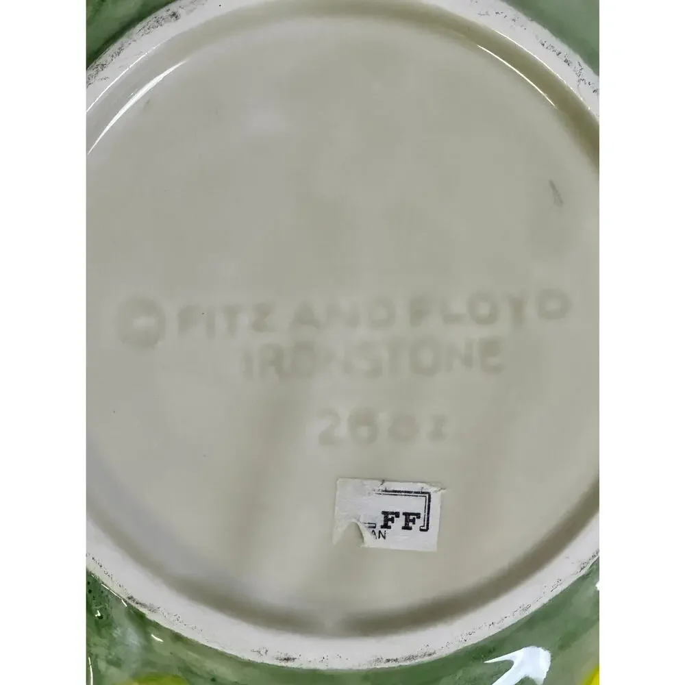 Fitz and Floyd 1989 Japan Majolica 'Calypso' Hand Painted Fruit Bowl-Excellent